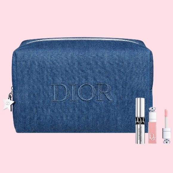 DIOR COSMETIC POUCH, ADDICT LIP MAXIMIZER & DIORSHOW ICONIC OVERCURL MASCARA SET - Picture 1 of 16